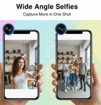 Wide-angle selfie camera lens technical diagram showing lens structure