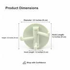 Rear view of the strong adhesive backing on the punch-free utility hook for easy installation.
