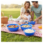 Close-up of a single BPA free plastic bowl, highlighting its smooth, durable finish.