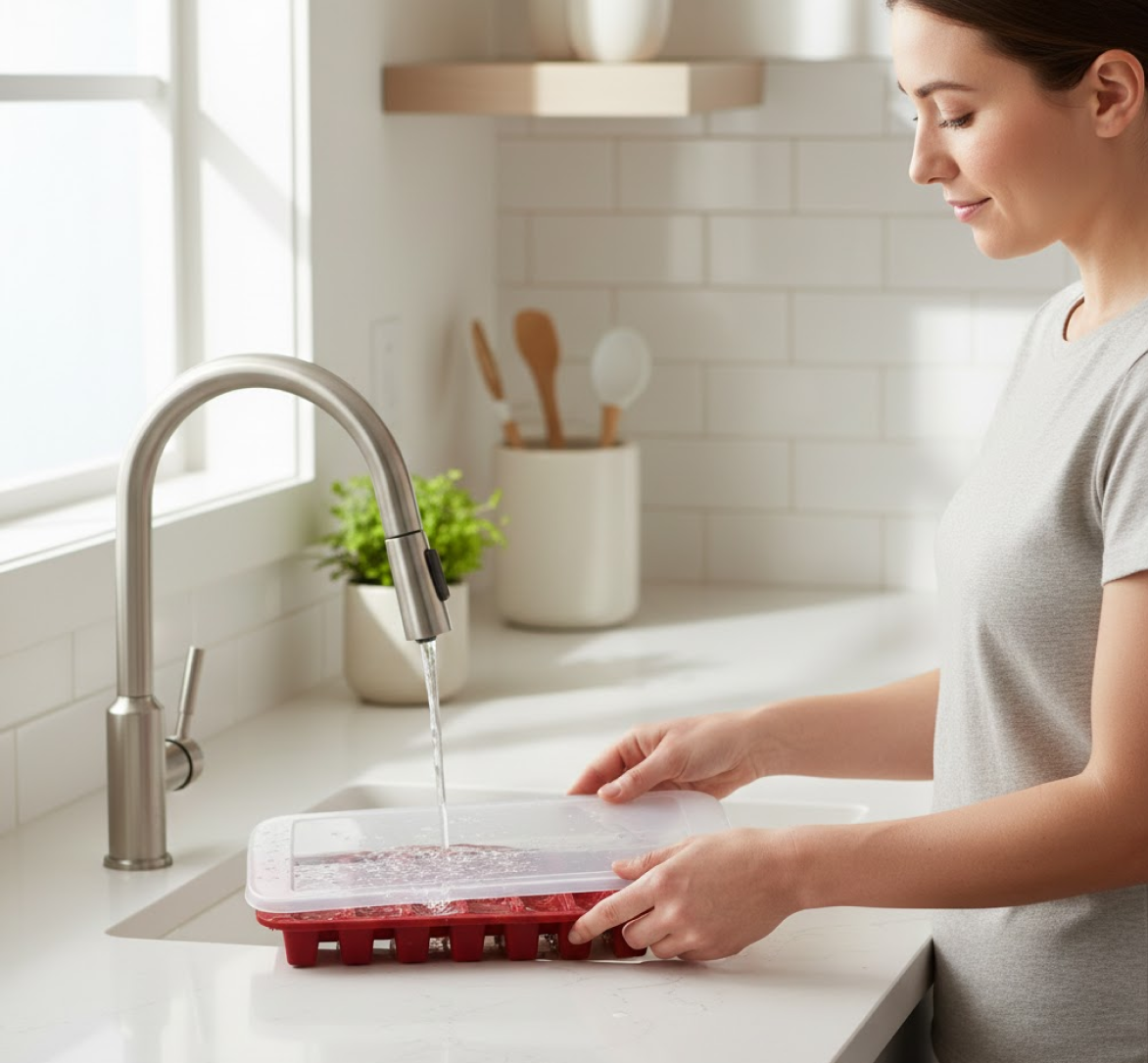 Ice Cube Tray with 2-in-1 Compartment – Leakproof & Durable Design
