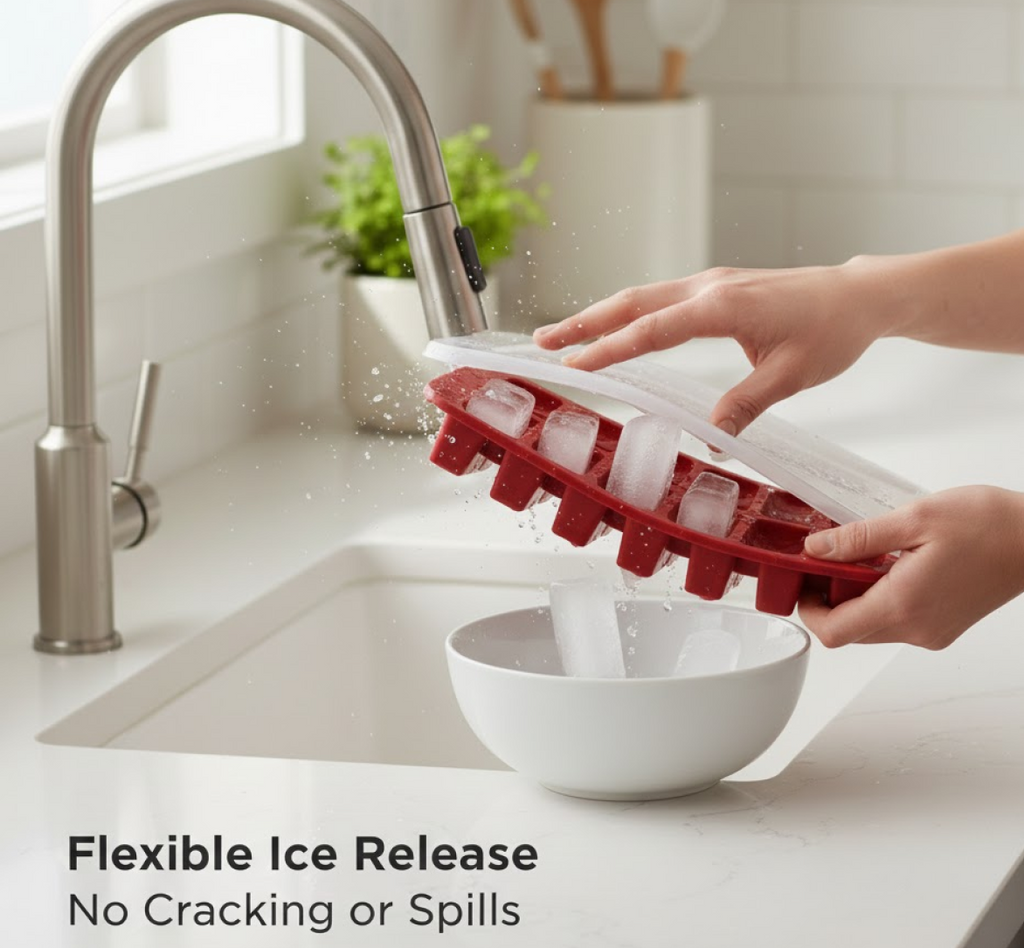 Ice Cube Tray with 2-in-1 Compartment – Leakproof & Durable Design