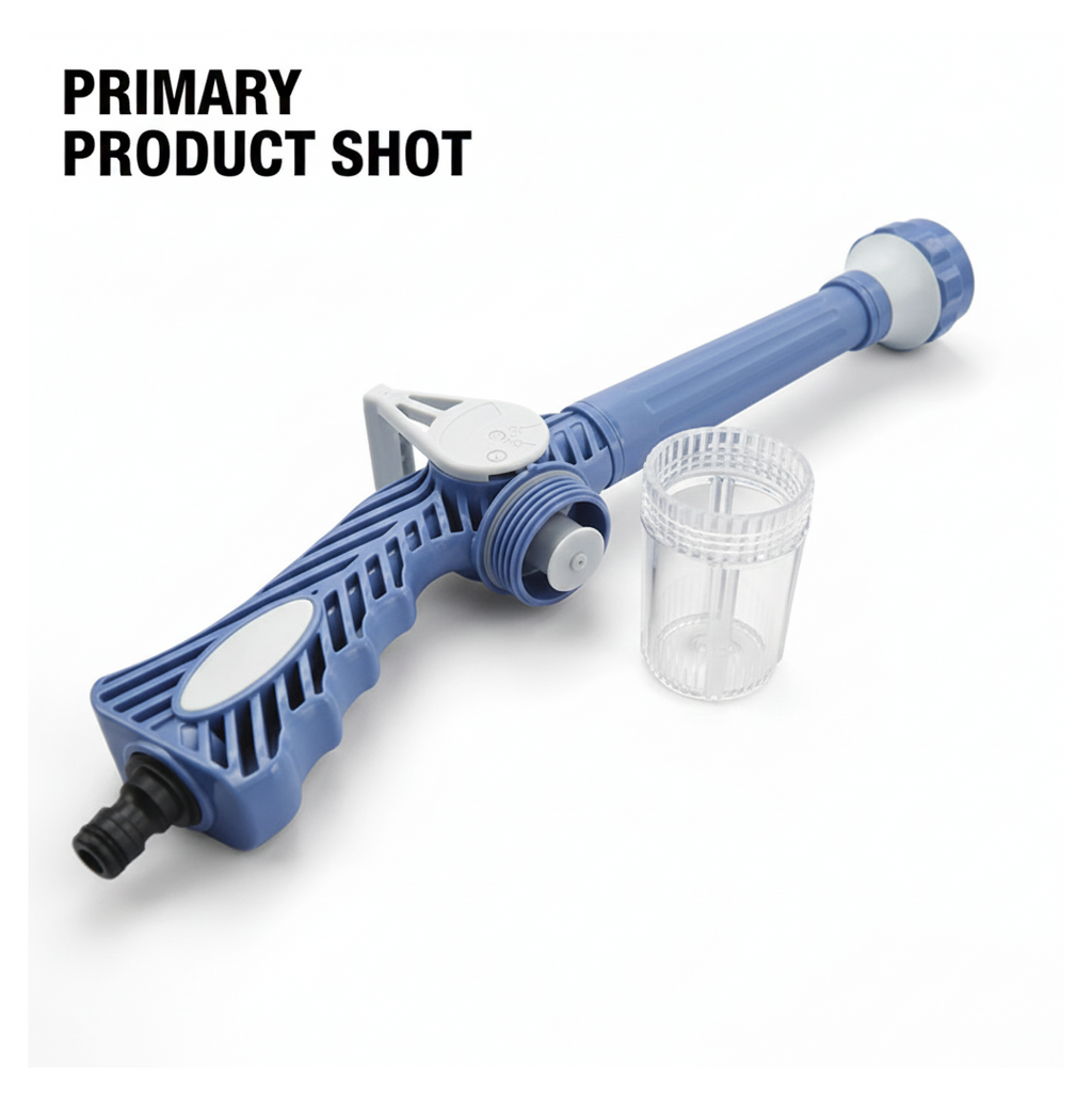 Front view of the 8-in-1 Water Spray Gun highlighting its ergonomic design.