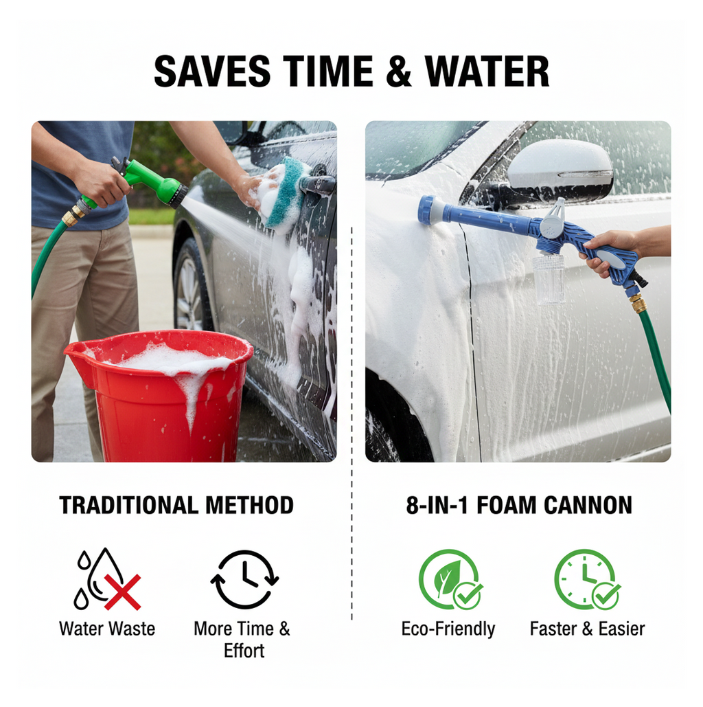 Side profile of the multi-functional 8-in-1 Water Spray Gun.