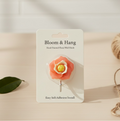 A set of four self adhesive wall hooks with various designs and colors on a white background.