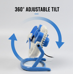 Compact USB Mini Fan positioned on a modern desk, ready for use.