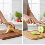 Detail of the efficient peeler and smooth grater from the 4-in-1 set
