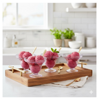 Set of six clear plastic ice cream bowls with a classic tulip design.