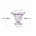 Close-up of the durable plastic material and ridged side of a dessert cup.