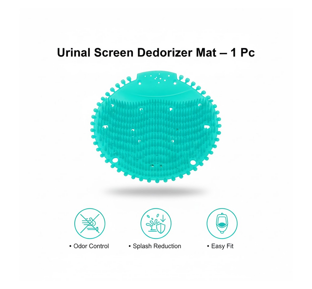 Neutral image showing packaged urinal screen deodorizer mat