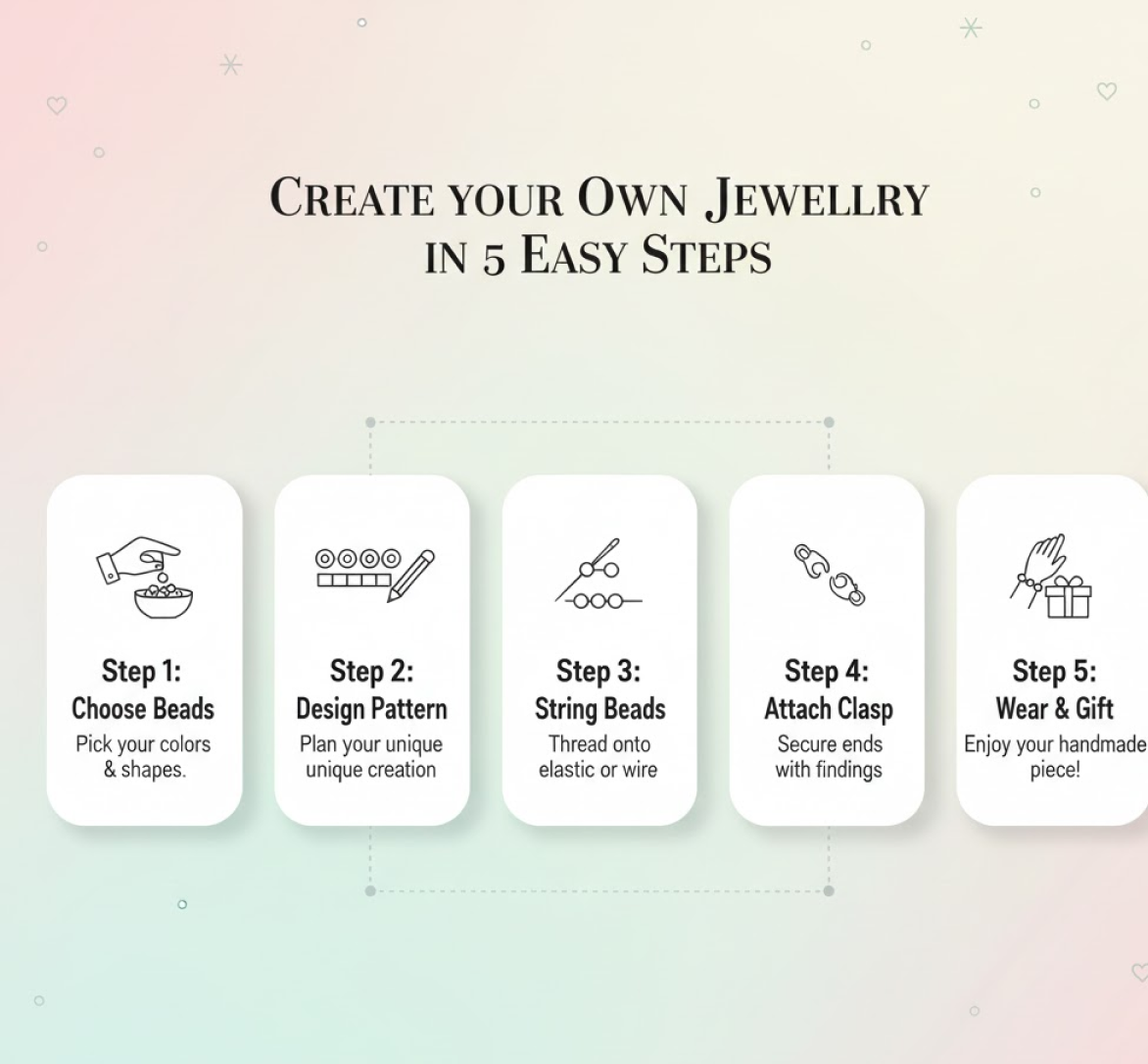 Metal clasps and accessories in DIY Jewellery Making Kit for creating jewelry pieces