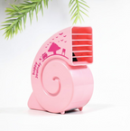 Close-up of a cute, bright yellow USB Mini Fan for personal use.