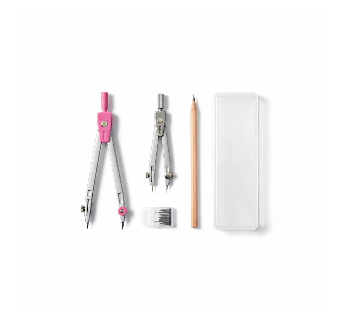 Complete 4-in-1 geometry compass kit for students designed for accurate drawing
