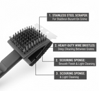 The versatile silicone toilet brush being used to clean a bathroom sink, showcasing its multi-surface capability.