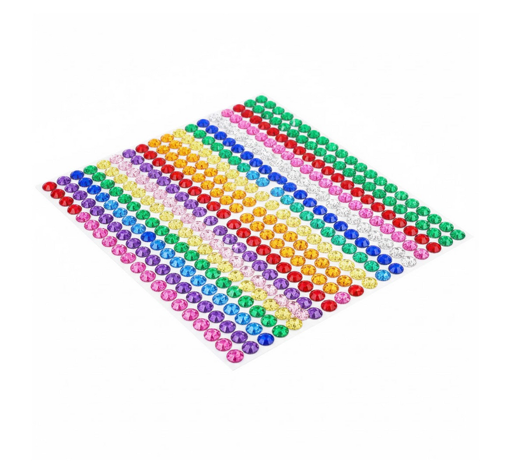 Small clear crystal stickers in different sizes, perfect for delicate decorations.