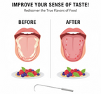 Visual representation of the health benefits of using a tongue cleaner daily.