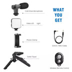 Adjustable LED light on Mobiléon vlogging kit to illuminate video shots