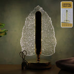 LED Crystal Table Lamp with USB powered leaf design creating warm ambient light