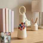 Stylish 500ml glass water bottle with smile and cherry design for daily hydration