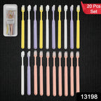Clear plastic round box containing multiple soft plastic toothbrushes, ideal for travel and organized storage.
