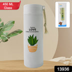 A person holding the FitFuzion glass water bottle, ideal for active outdoor use and daily hydration.
