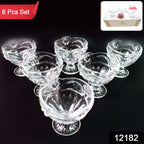 Overhead view of Styleva's glass ice cream cups, perfect for any dessert.