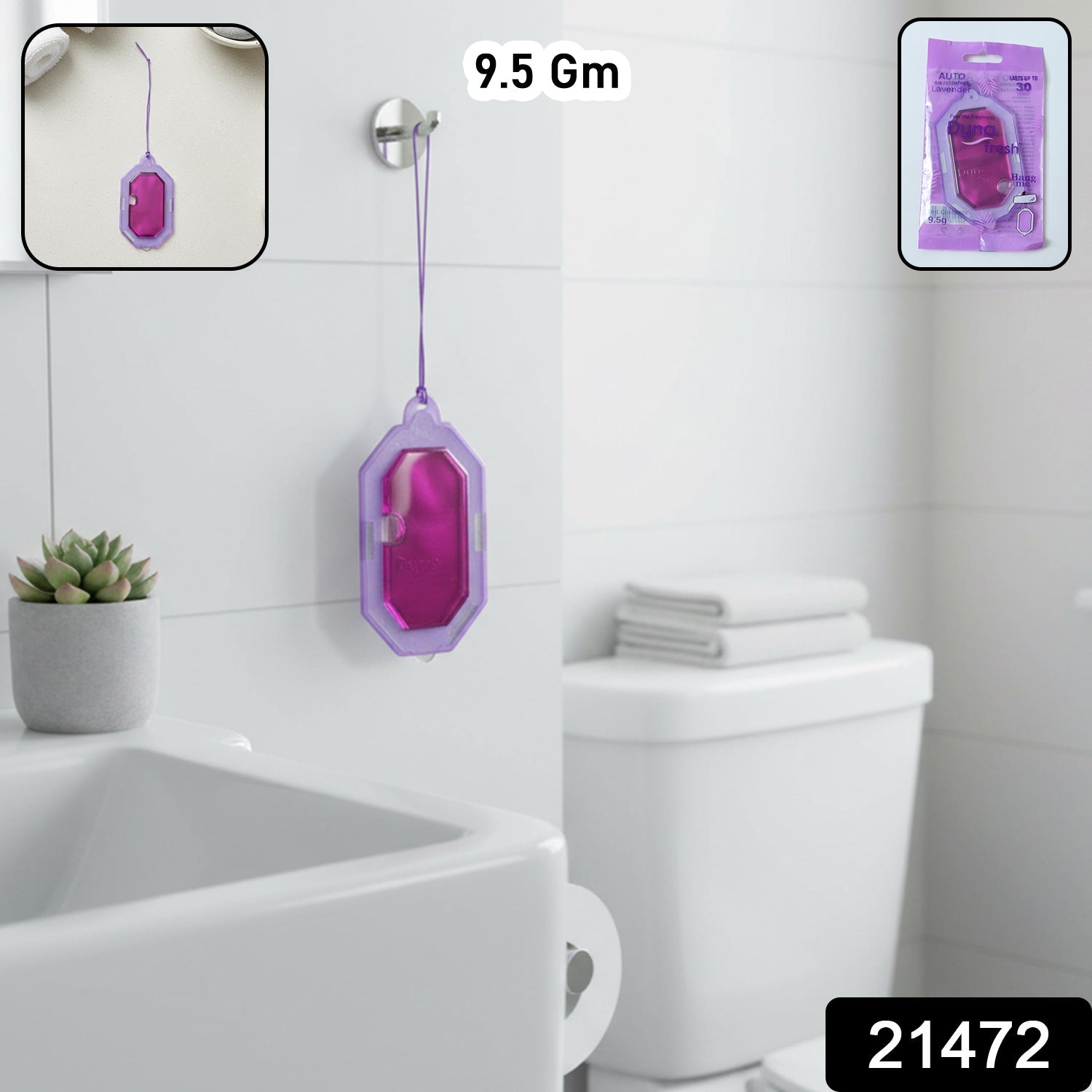 Lavender bathroom hanging gel air freshener in bathroom