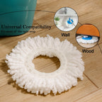 Close-up of microfiber refill for plastic spin mop set