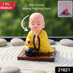 Handcrafted yellow monk Buddha statue for home decor