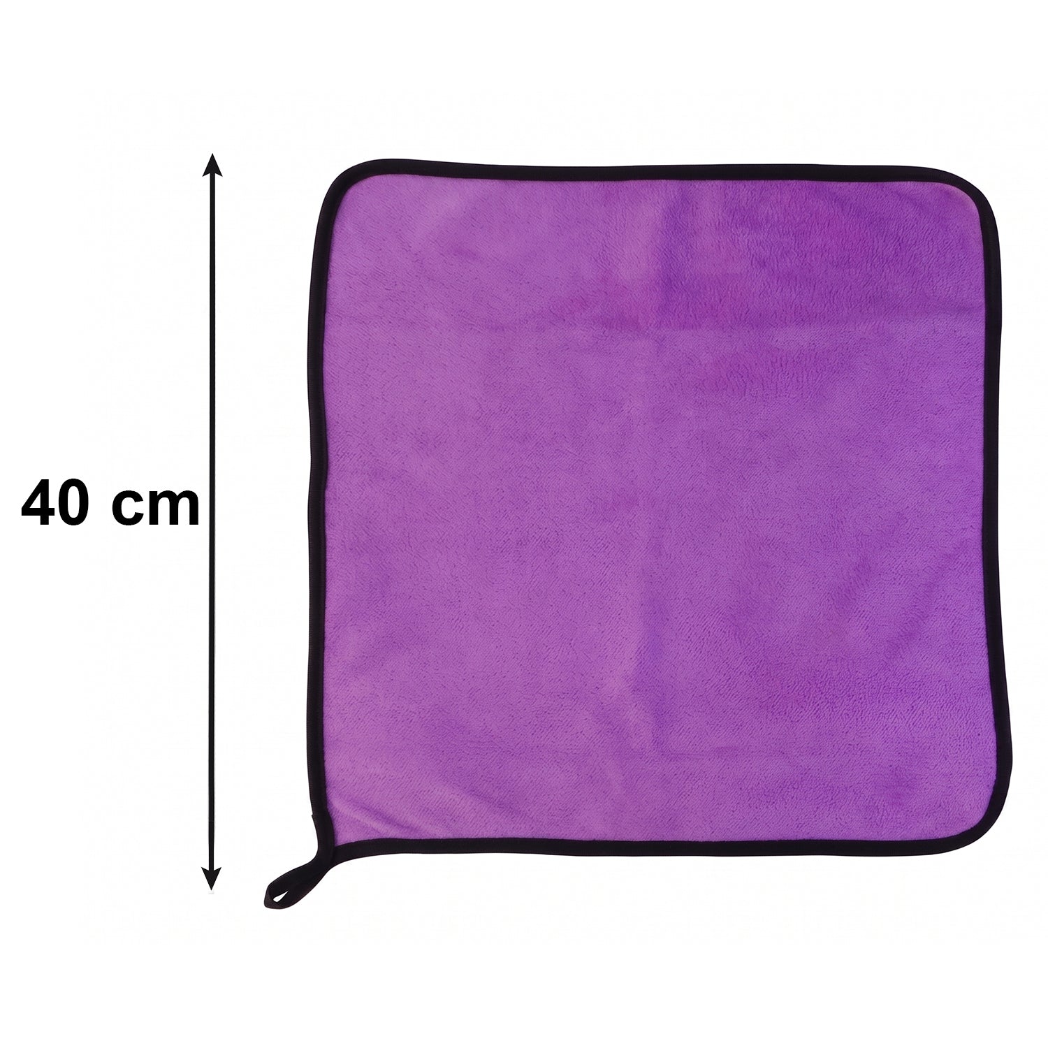 Purple microfiber cleaning cloth laid flat