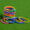 A vibrant assortment of flexible multicolor rubber bands for home and office use.
