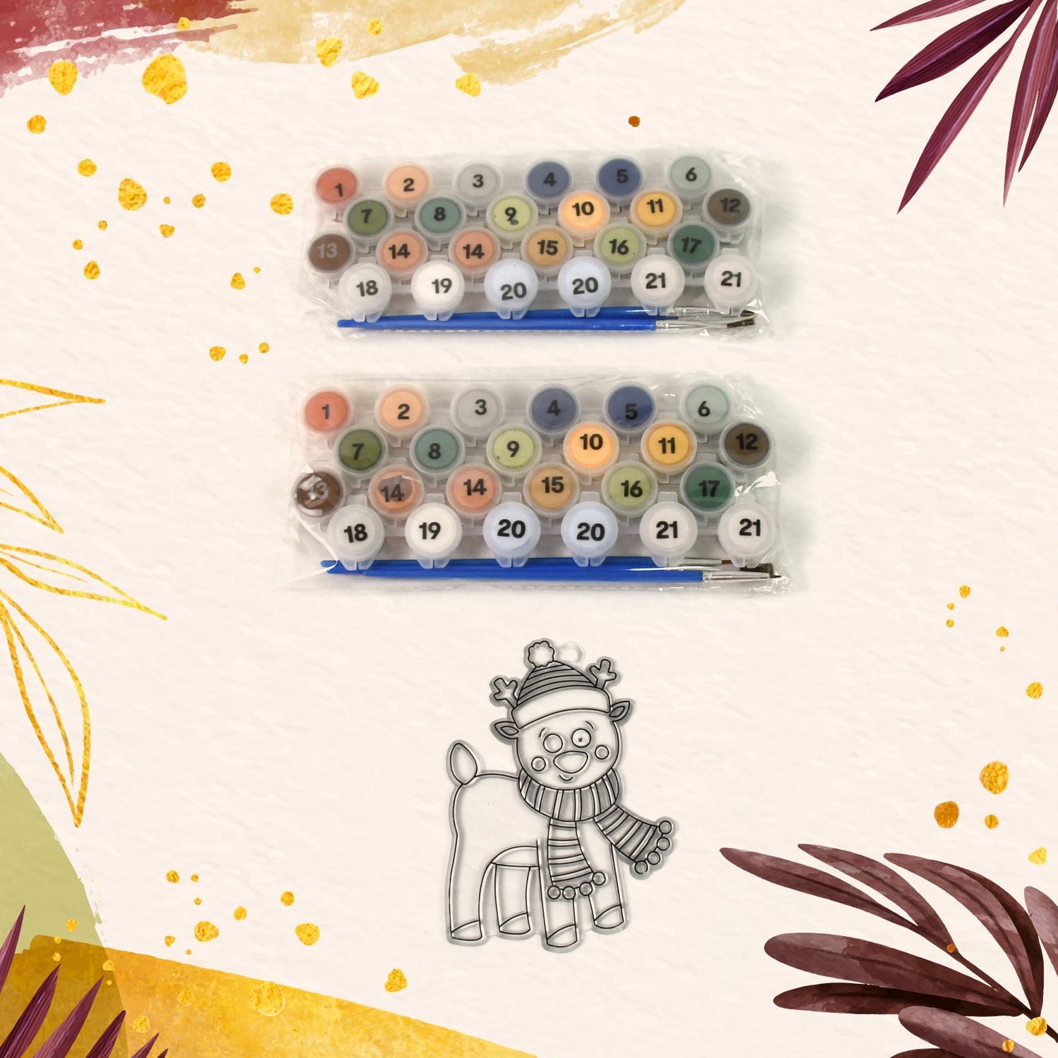 Hands actively painting a section of a canvas using the Paint by Number Kit for a relaxing experience.