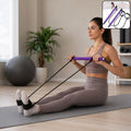  Pilates Bar with Resistance Bands kit for full-body home workouts.