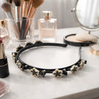 Elegant floral embellished headband with a stylish floral design for women and girls