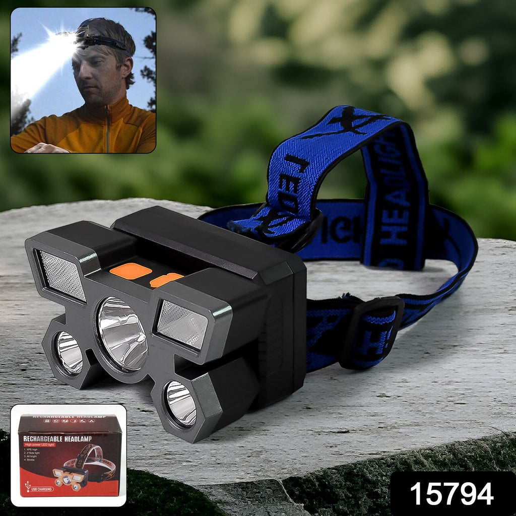 Side view of the USB Rechargeable Headlamp showing its adjustable strap.