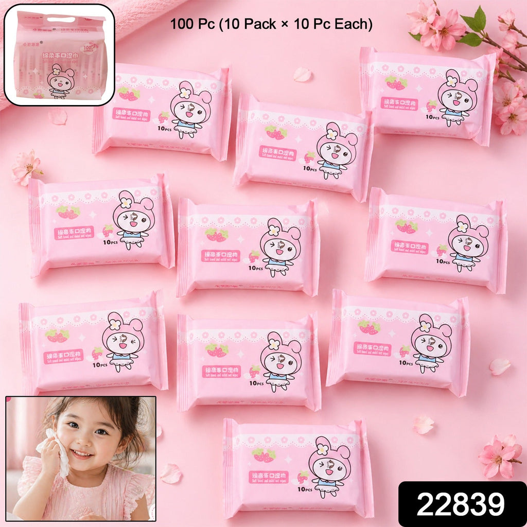Skin friendly baby wipes pack with attractive cartoon design