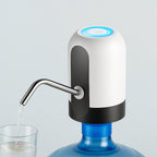 Close-up of the automatic water pump dispenser attached to a 20-liter water bottle.