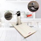 Hand roller stainless steel coconut scraper with wooden base