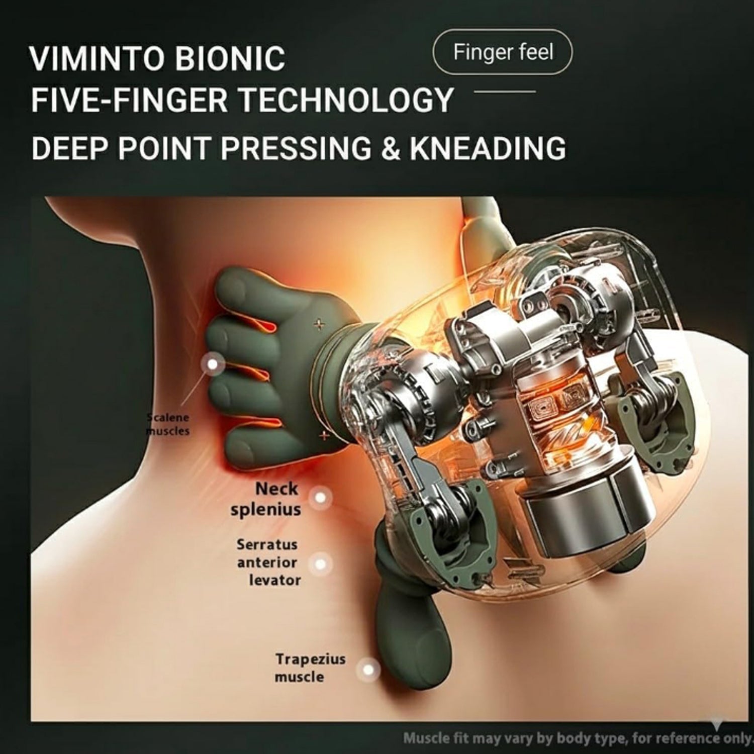 Person applying rechargeable neck and shoulder massager to shoulders
