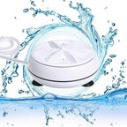Side angle view of compact USB mini washing machine