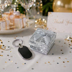 Premium metal keychain featuring sleek modern design