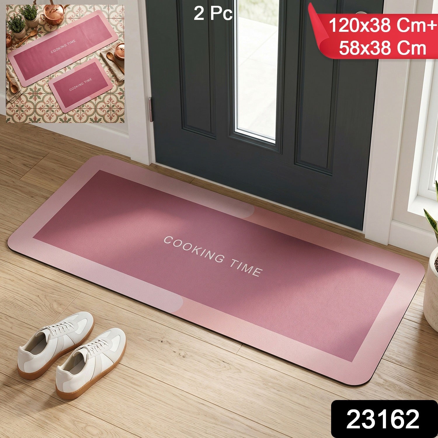 Kitchen mat set for floor protection and comfort