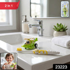 Kids oral care set with soft bristle toothbrush and helicopter toy