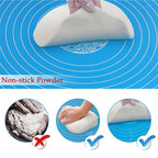 Smooth, food-grade silicone baking mat spread out, highlighting its non-stick quality.