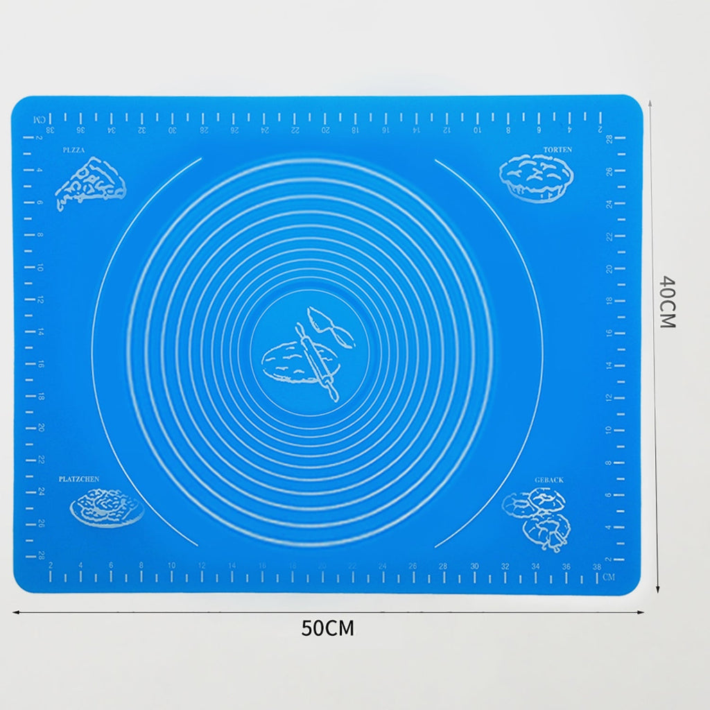 Durable silicone mat being folded to demonstrate its flexibility and ease of storage.