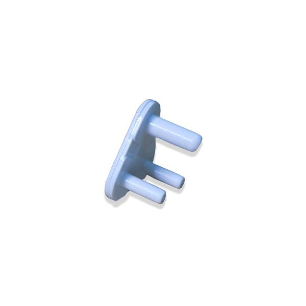 Three small electric socket covers, emphasizing easy child safety installation.