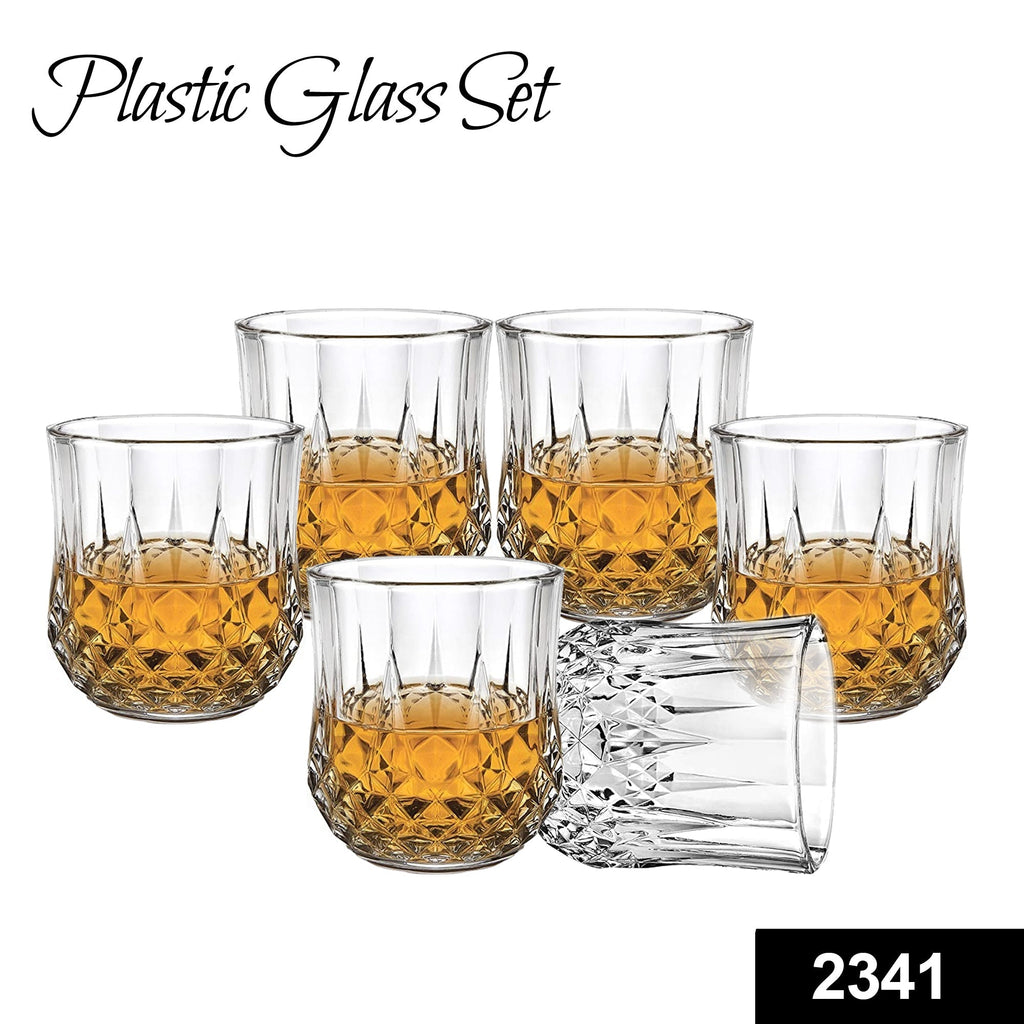 Heavy-duty clear plastic glasses showcasing their robust design.