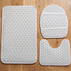 Non-slip TPR rubber backing of bathroom bath mat set