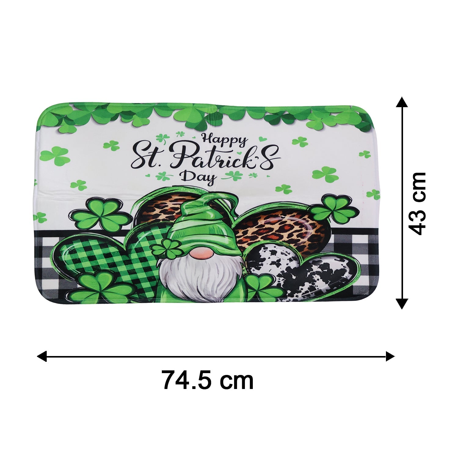 Dimensions of bathroom mat set, size 74.5 x 43 cm
