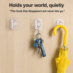 No drill transparent round adhesive wall hook