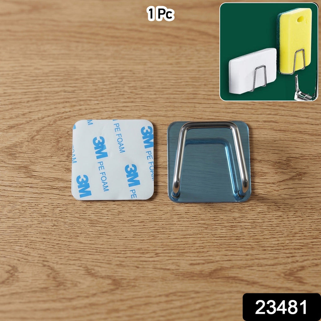 Pack of durable stainless steel adhesive wall hooks for versatile use